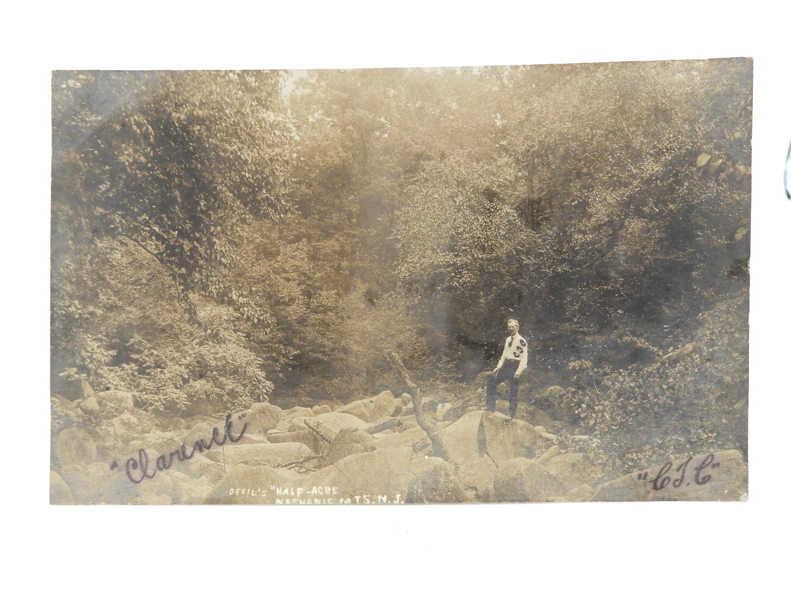 Neshanic Sourland Mountain NJ RPPC Real Photo Postcard Devil\'s Half Acre