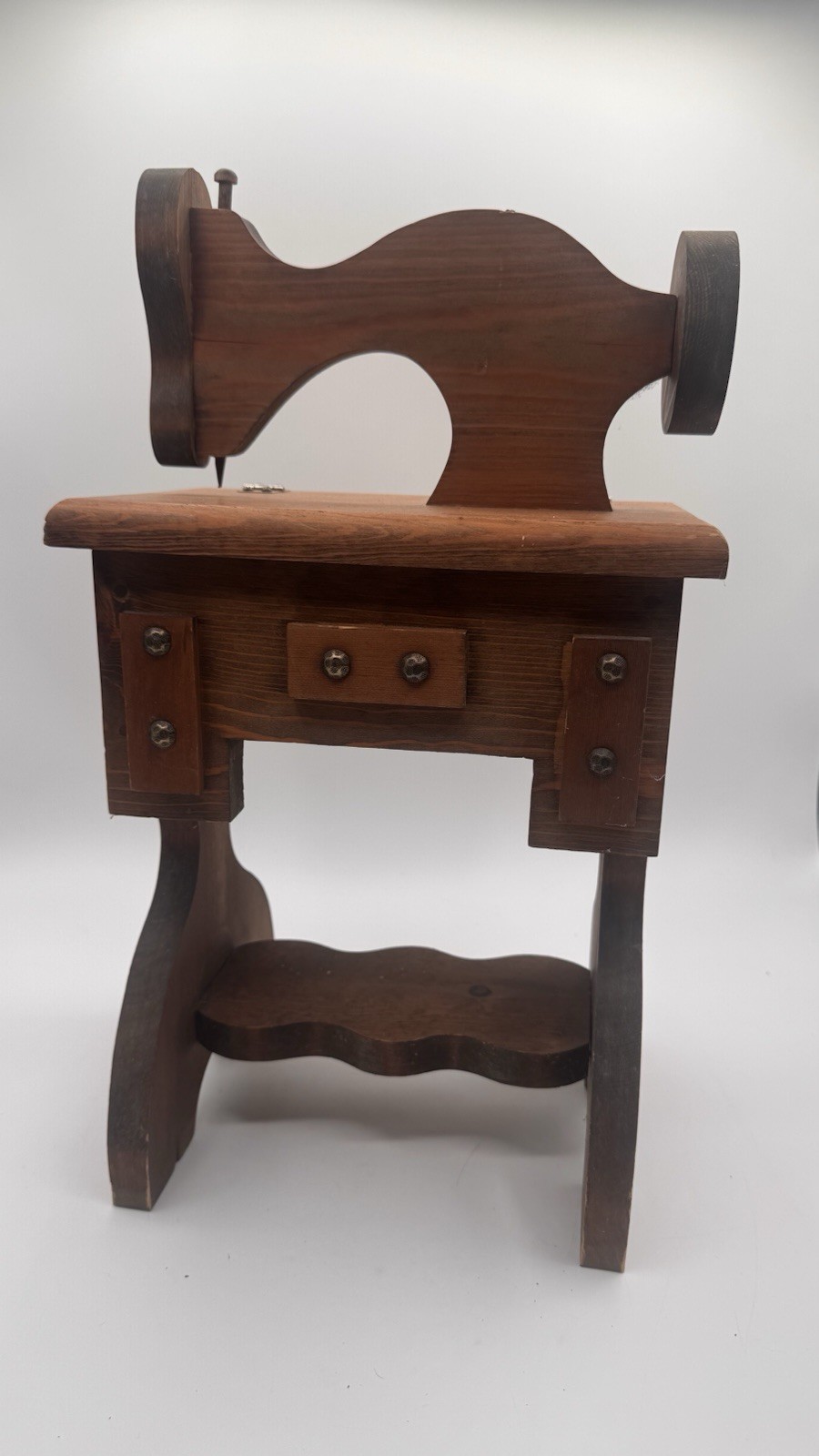 VTG Rare Wooden Sewing Machine Table With Storage Compartment READ*