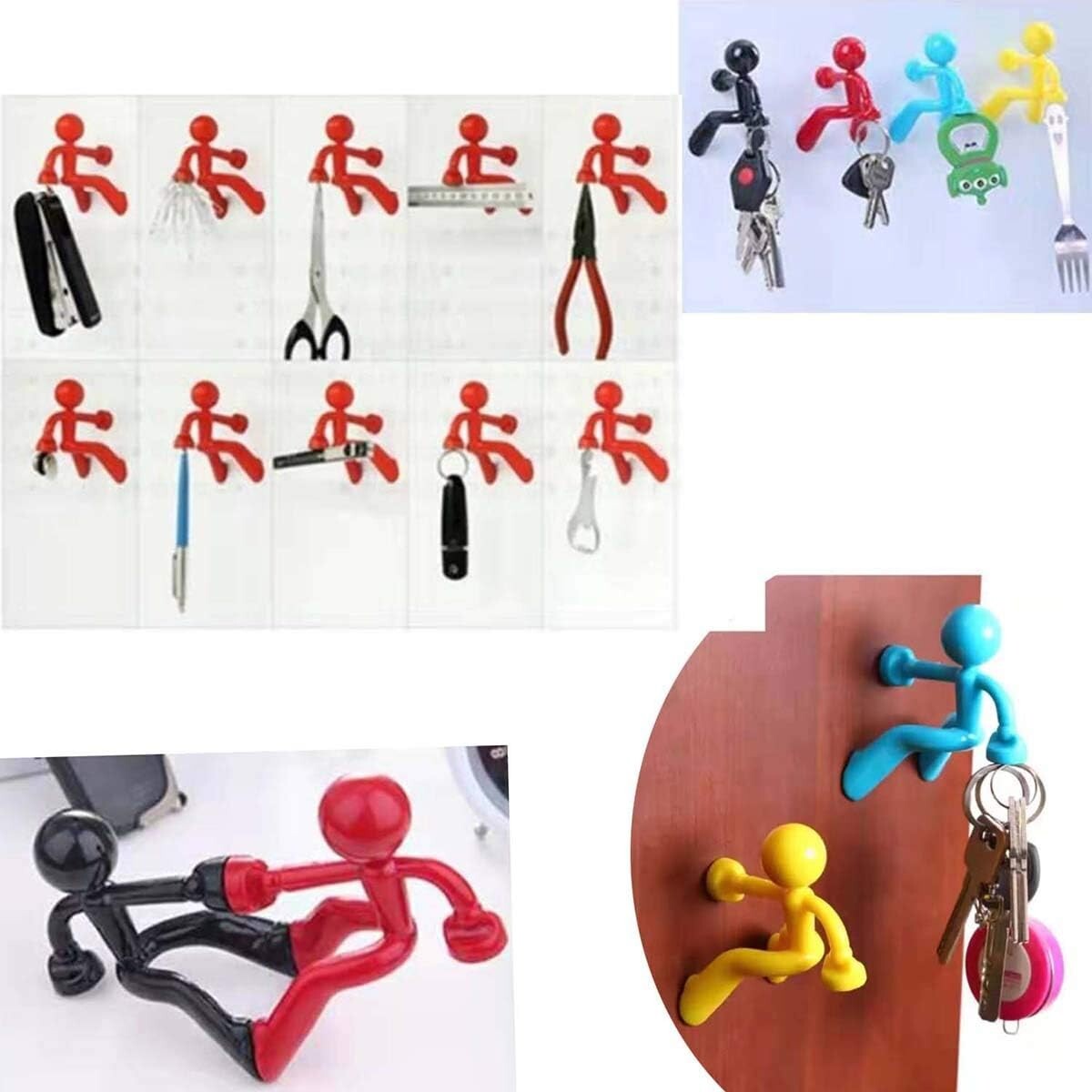 2pcs Creative Fun Magnetic Man Climbing Fantastic Magnetic Key Holder Plate