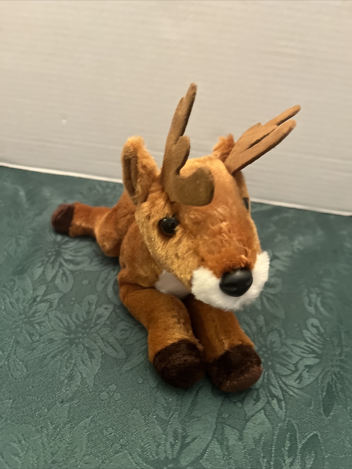 LIFELIKE AURORA REALISTIC BROWN TAILED REINDEER ANTLER STUFFED ANIMAL TOY PLUSH