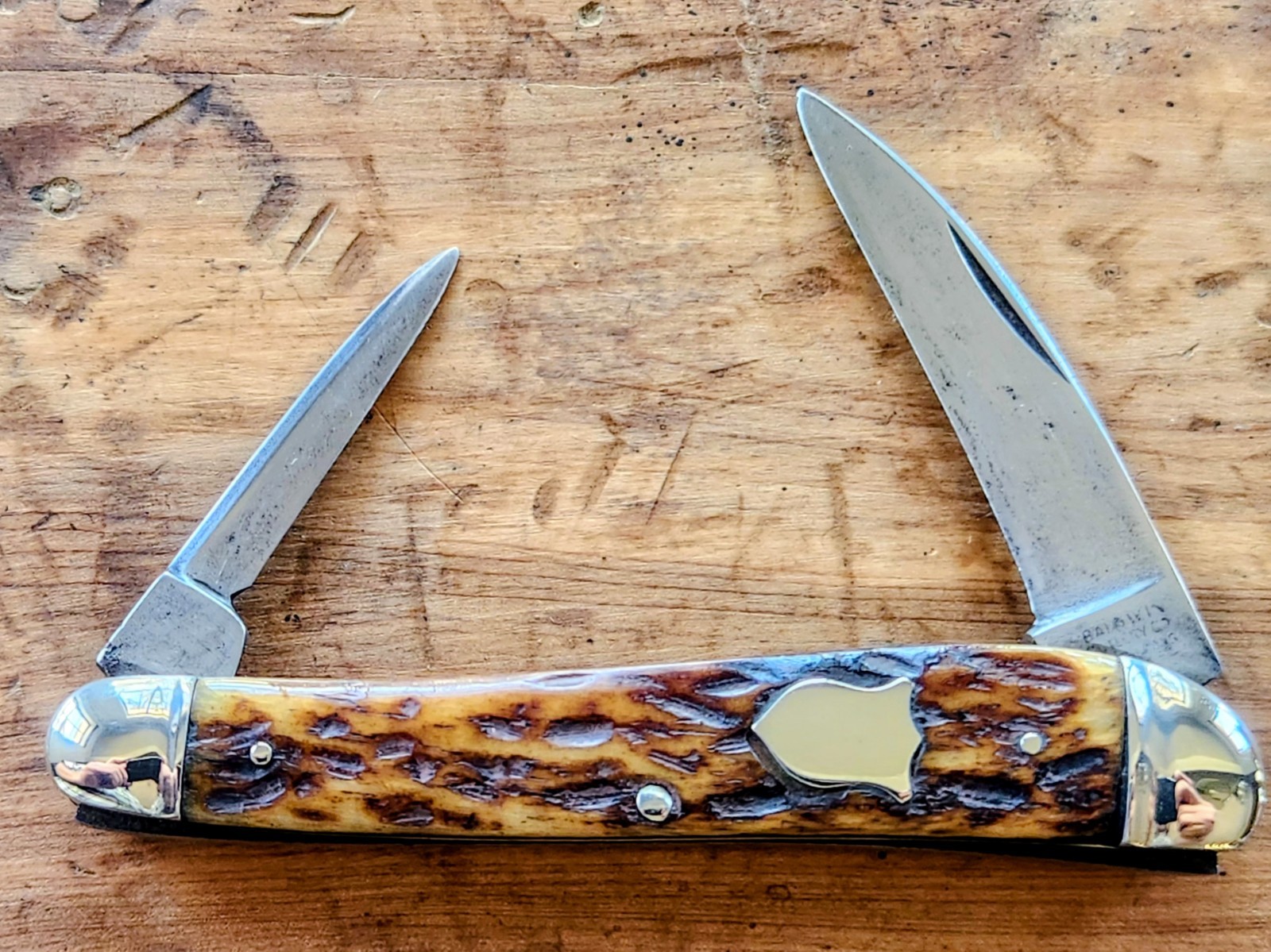1874-1939  Baldwin Cutlery  Co. New Orleans  LA . 2 Blade Wharncliff  Whittler .