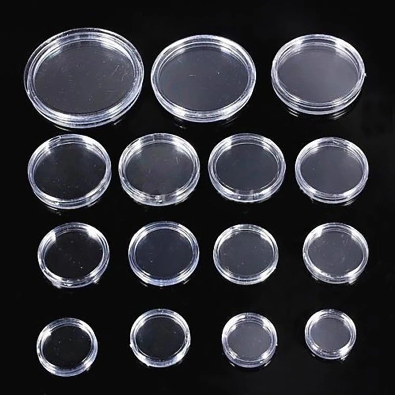 20Pcs Clear Coin Capsule Holders, 16-46mm Round Coin Display Cases