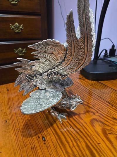 Gamecock Roosters Vintage Heavy Solid Silver Plated E.P.N.S. Made in India(Pair)