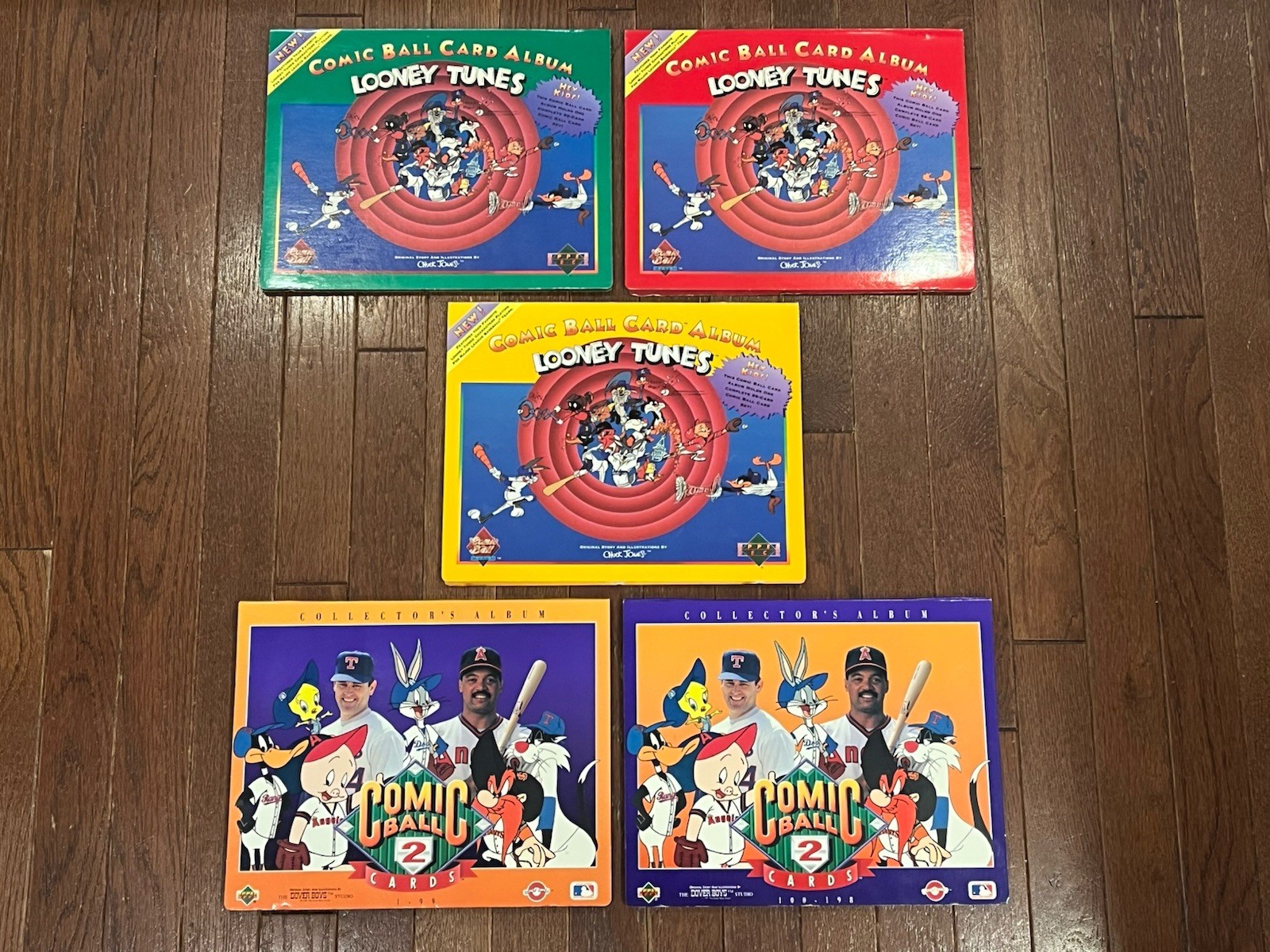1990 1991 Upper Deck Looney Tunes Comic Ball Card Album (5) Complete Set NM-MT