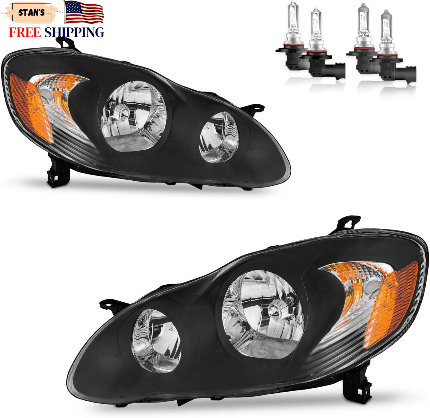Headlights Assembly for 2003-2008 Toyota Corolla  US...