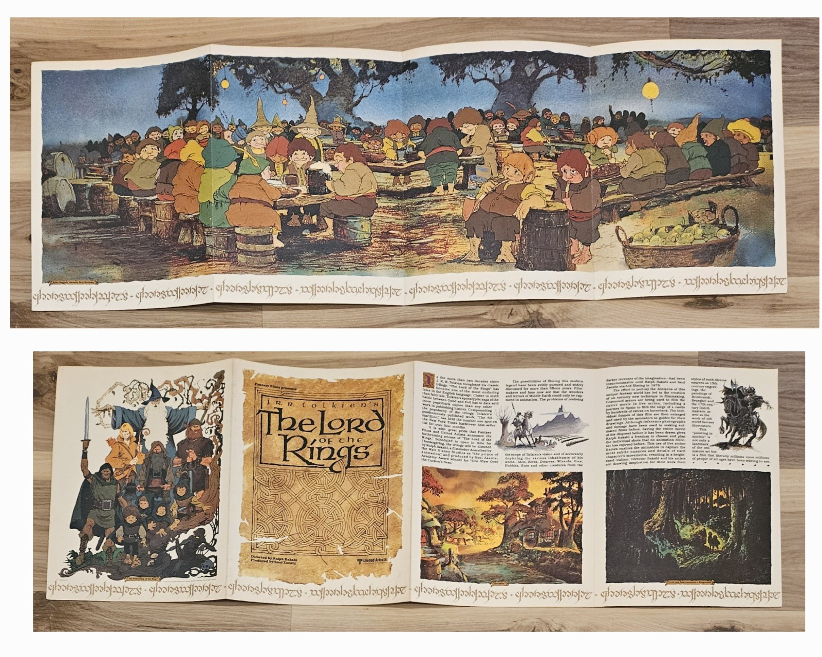 1978 Lord of the Rings Bakshi Movie Promotion Fold Out Advertisement Tolkien