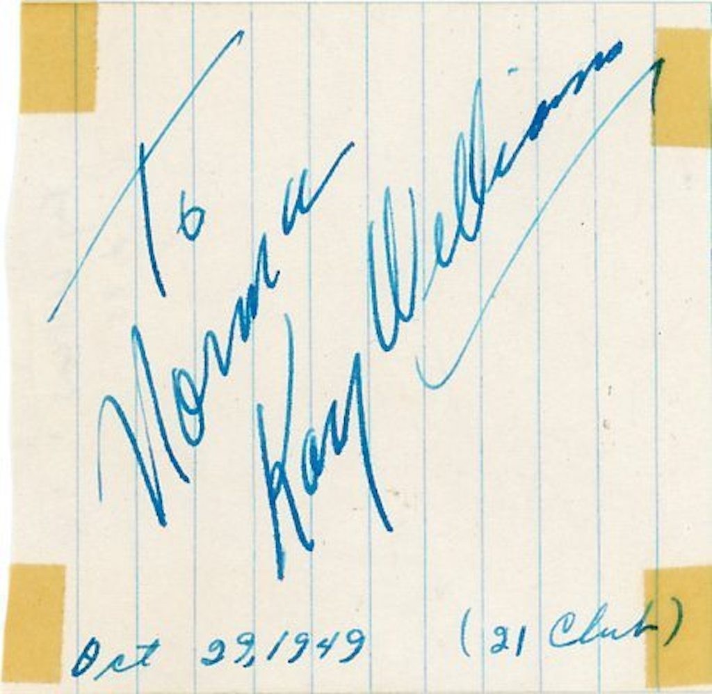Kay Williams - Signed Paper