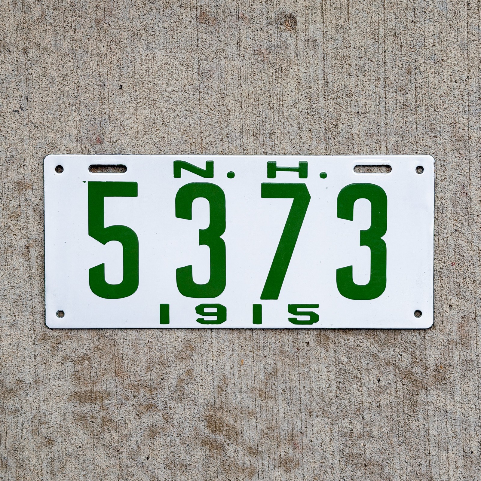 1915 New Hampshire Porcelain License Plate Vintage Auto Tag High Quality 5373