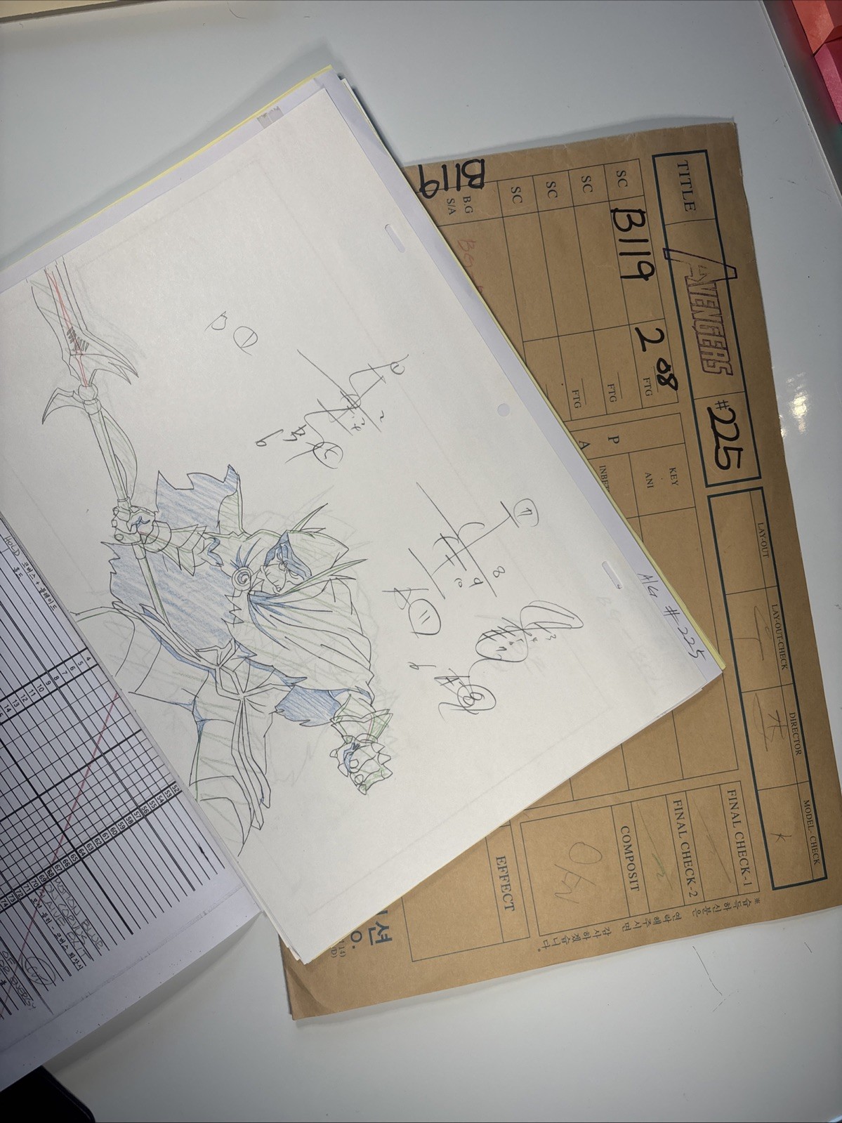 CORVUS GLAIVE Animation Cel Production Art MARVEL AVENGERS ASSEMBLE T15 AA1