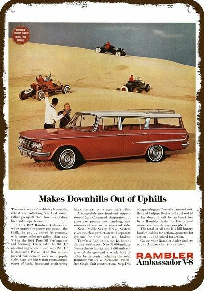 1962 RAMBLER AMBASSADOR CAR Vintage Look DECORATIVE METAL SIGN - SAND DUNE BUGGY
