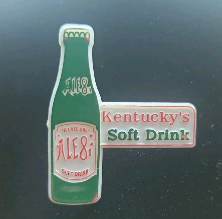 VTG Ale-8-One Kentucky Soft Drink Bottle Shaped Promo Pin Advertising Soda