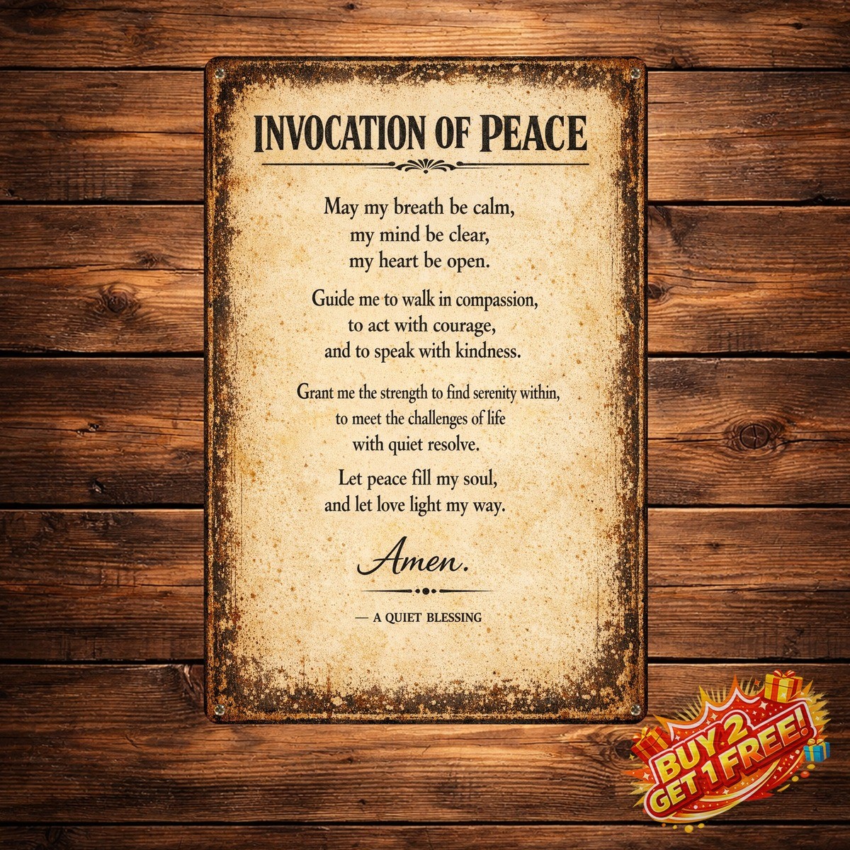 Holy Spirit Religious Devotional Prayer Metal Tin Sign 8x12 Wall Art