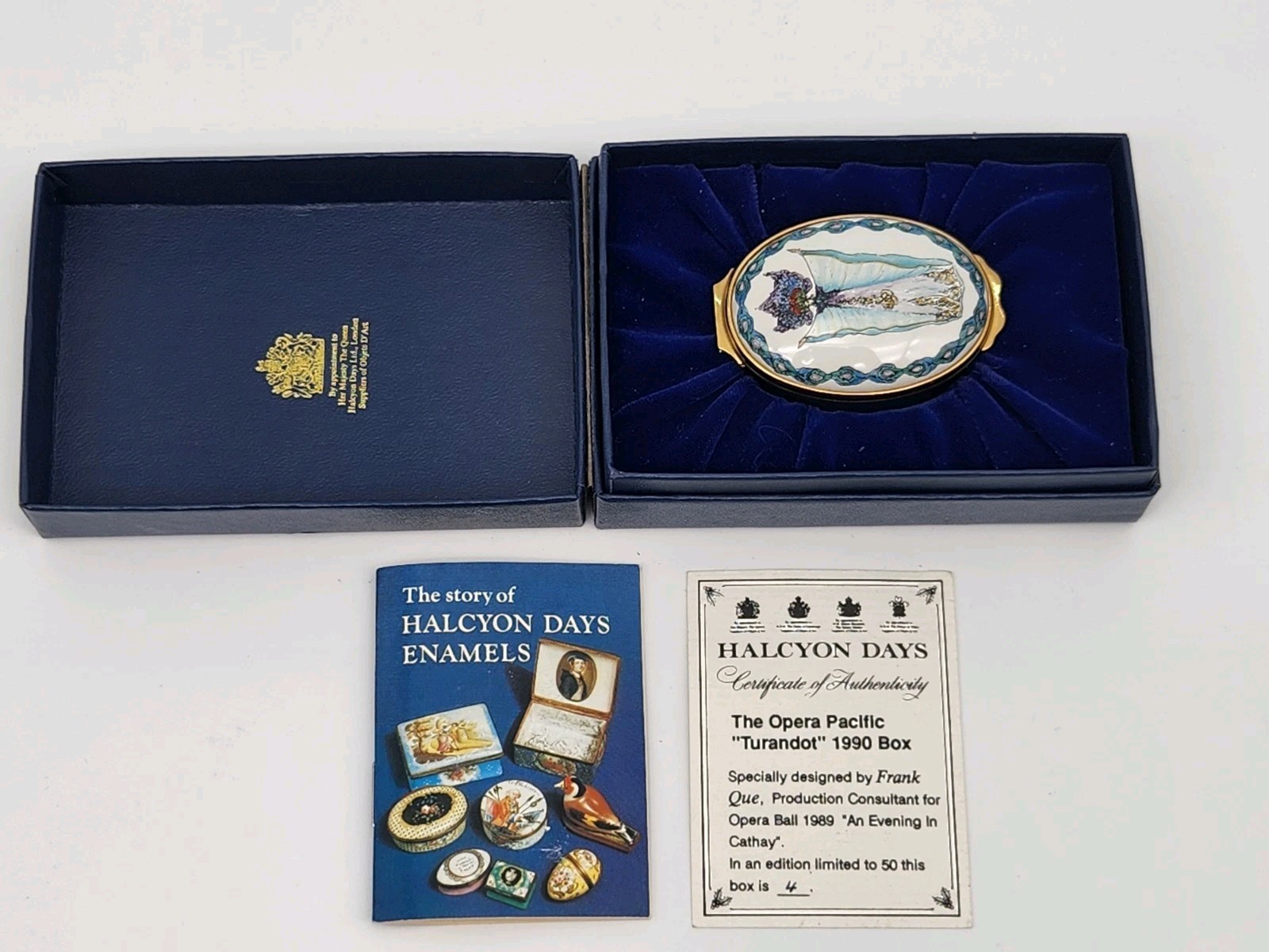 Rare HALCYON DAYS Opera Pacific 1989 Turandot 1990 Opera Ball Enamel Box 4 of 50