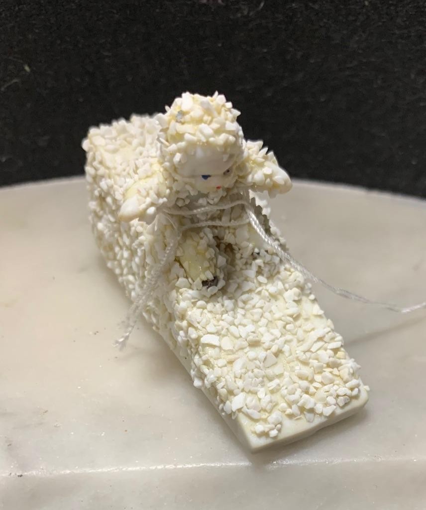 Antique Hertzwig Snow Baby on A Snow Wedge - Bisque - Germany -  Early 1900s