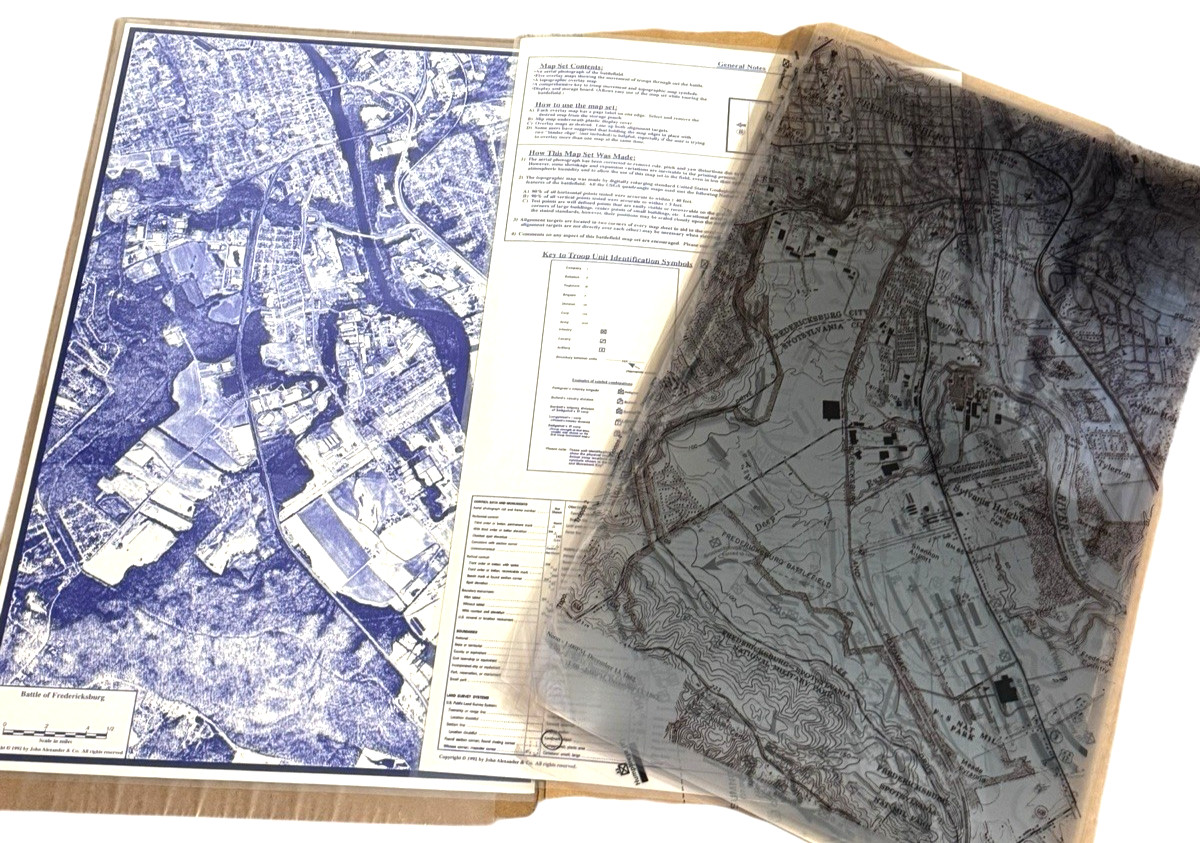 Civil War Fredericksburg Battlefield Map Set John Alexander Overlays Topographic