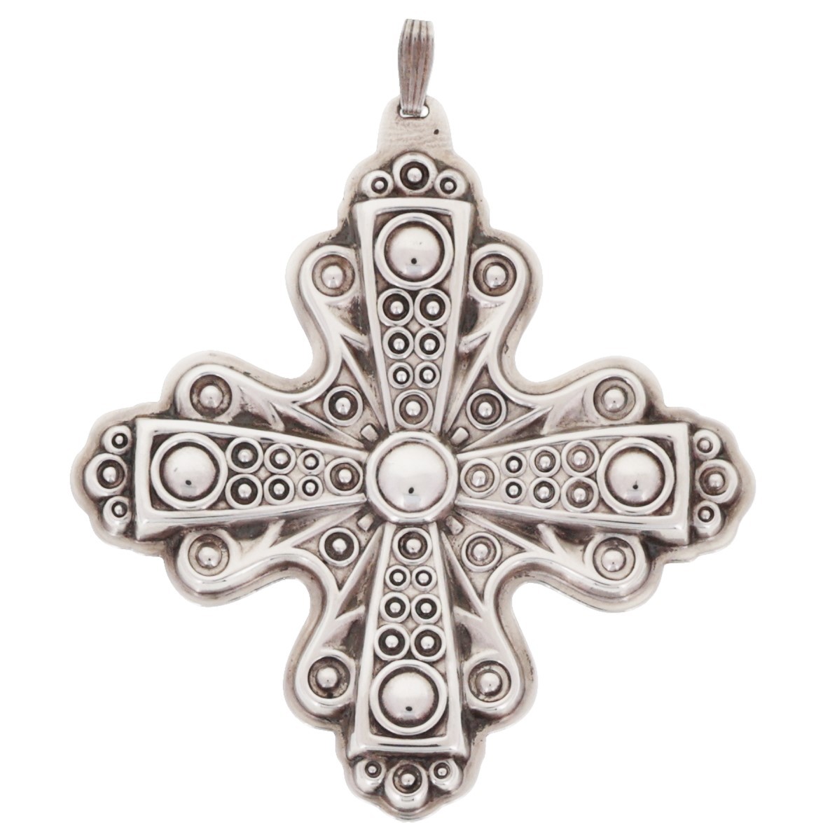 Reed & Barton 1972 Christmas Cross 925 Sterling Silver Vintage Ornament Holiday