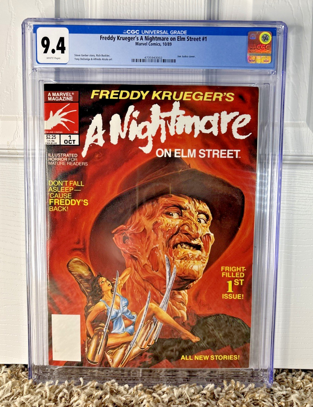 Freddy Krueger's A Nightmare on Elm Street #1 🔥  1989 🔑 CGC 9.4 NM white W pgs