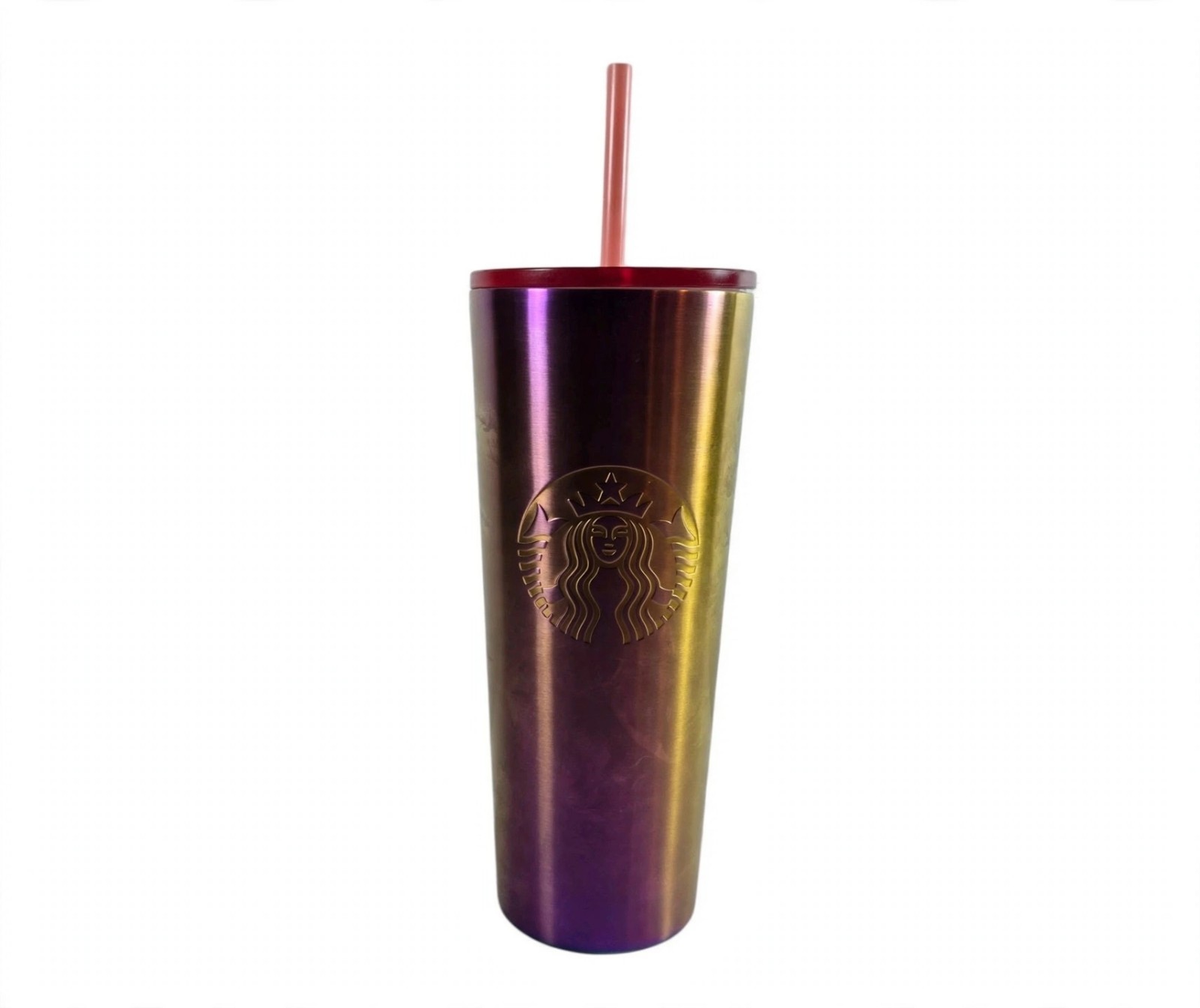 Starbucks Metallic Sunset Gradient Ombre Tumbler 24oz w Straw