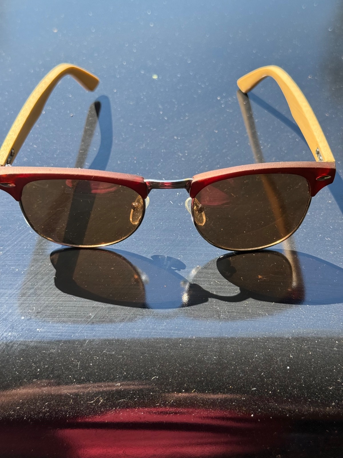 Rare Vintage Wood Temples Sunglasses