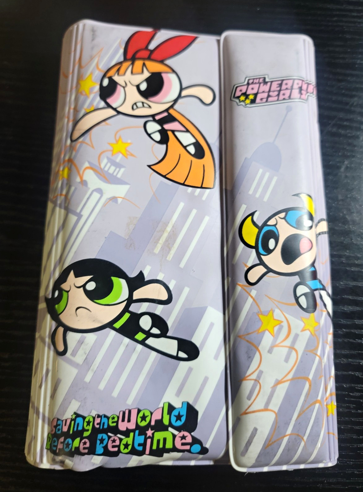 Vintage 2000 Cartoon Network The Powerpuff Girls Padded Vinyl Organizer Pyramid 
