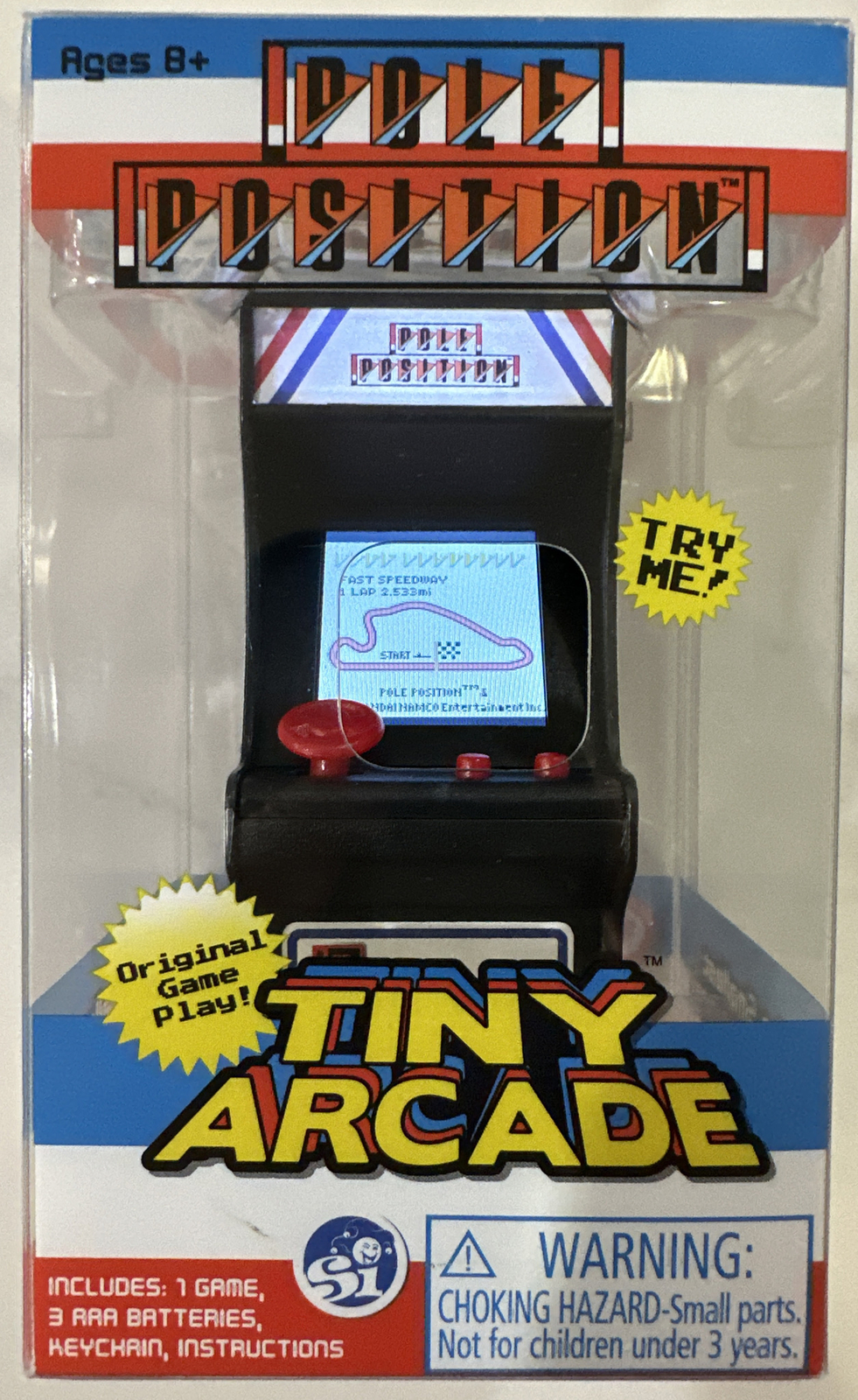 BRAND NEW POLE POSITION Tiny Arcade Game Retro Mini Electronic Keychain