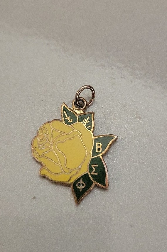 Vintage Beta Sigma Rose Charm