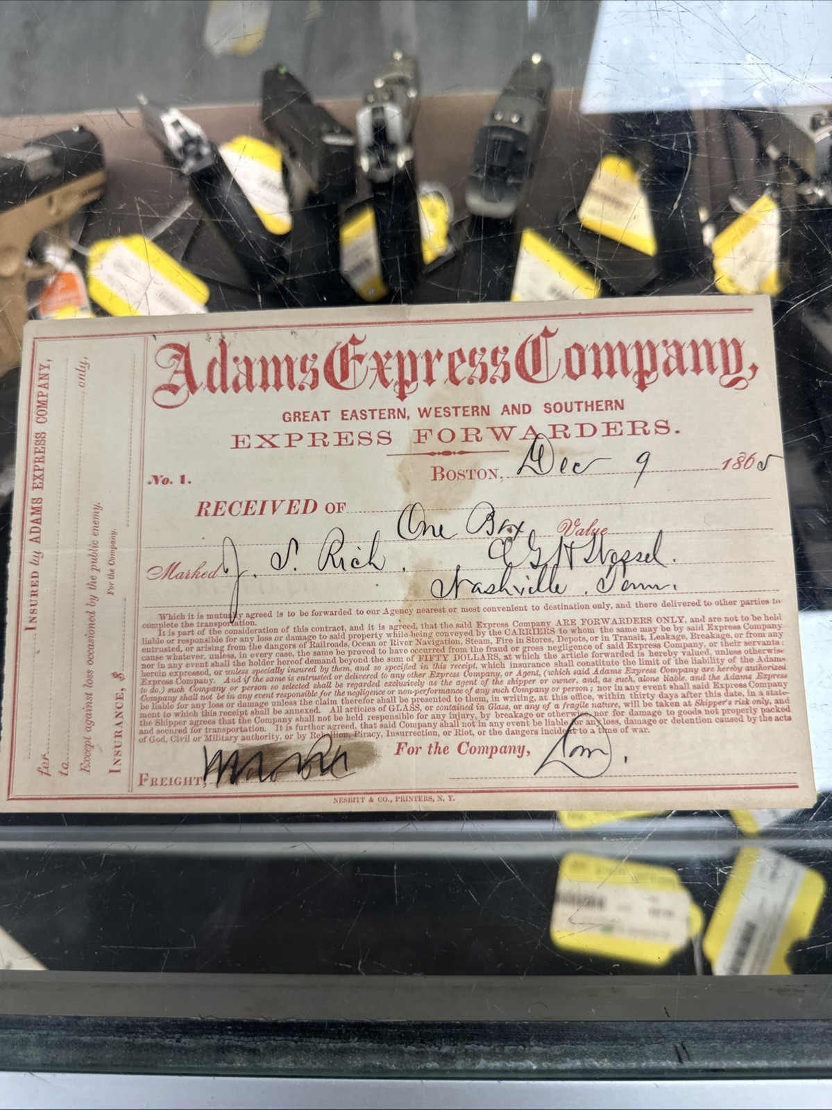 Adams Express Co. - Receipt - Express