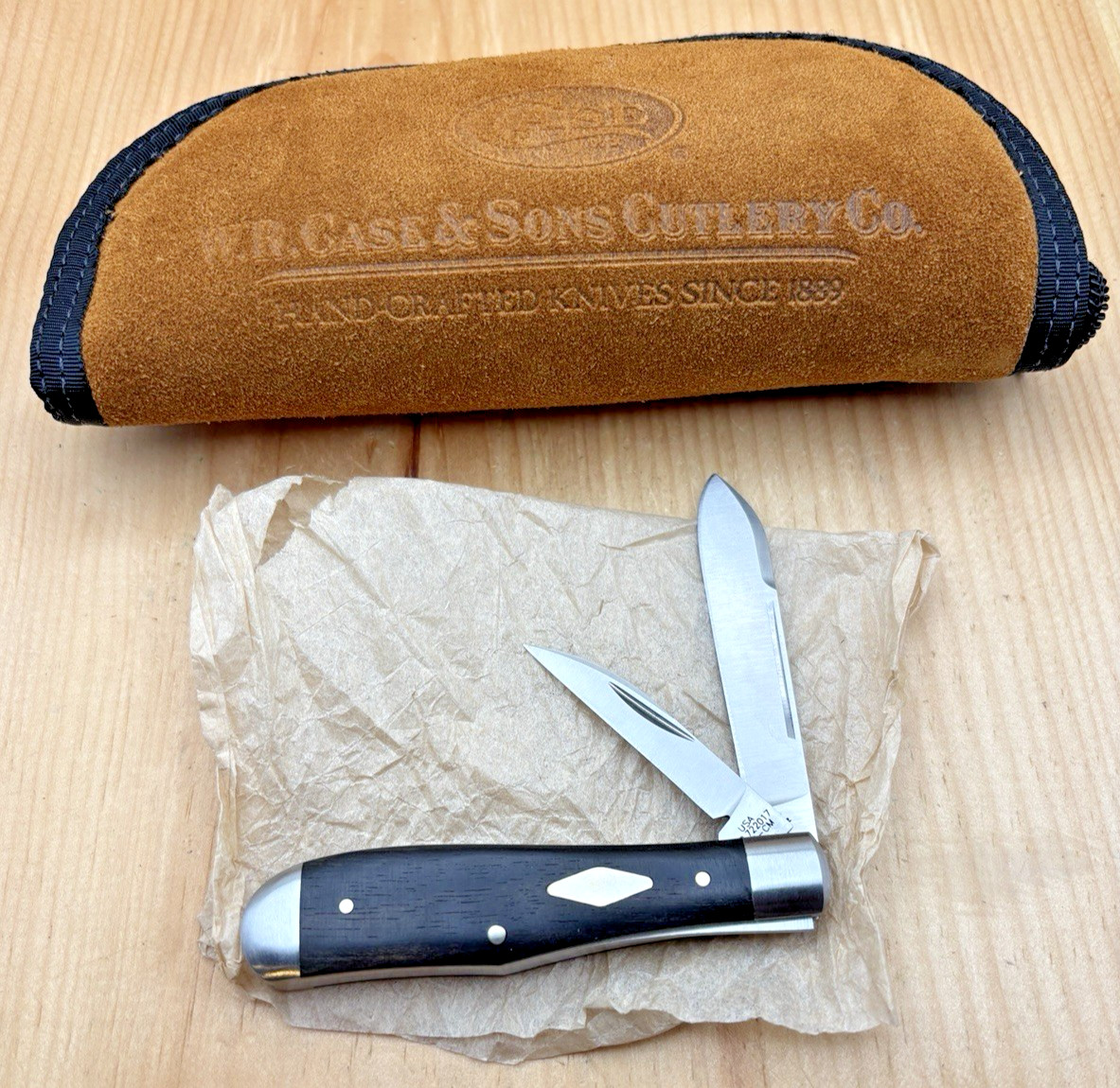 RARE CASE TB722017 KNIFE EUREKA JACK EBONY DATED 2017 VERY NICE