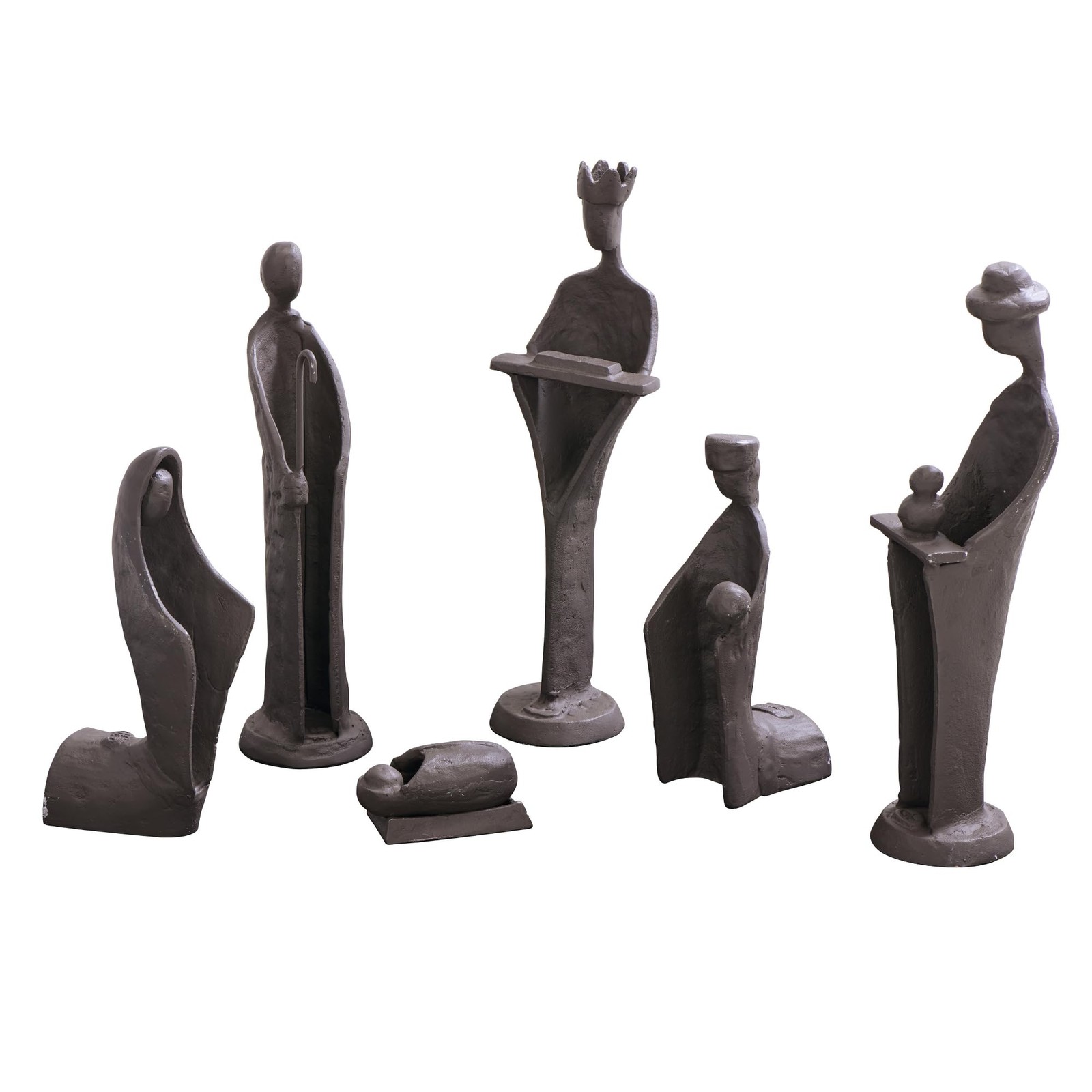 Danya B. Modern Christmas Manger Nativity Scene-9-Inch Iron Nativity Set with 6
