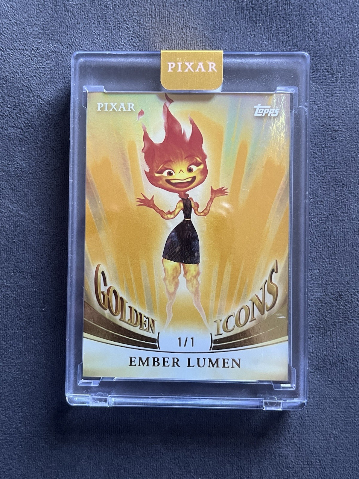 Topps Disney Pixar 2025 Golden Icons Ember Lumen GI-93 Elemental 1/1 Sealed