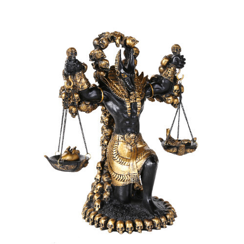 Ancient Egyptian God Anubis of Underworld by Ankh Altar Guardian of Scales the H