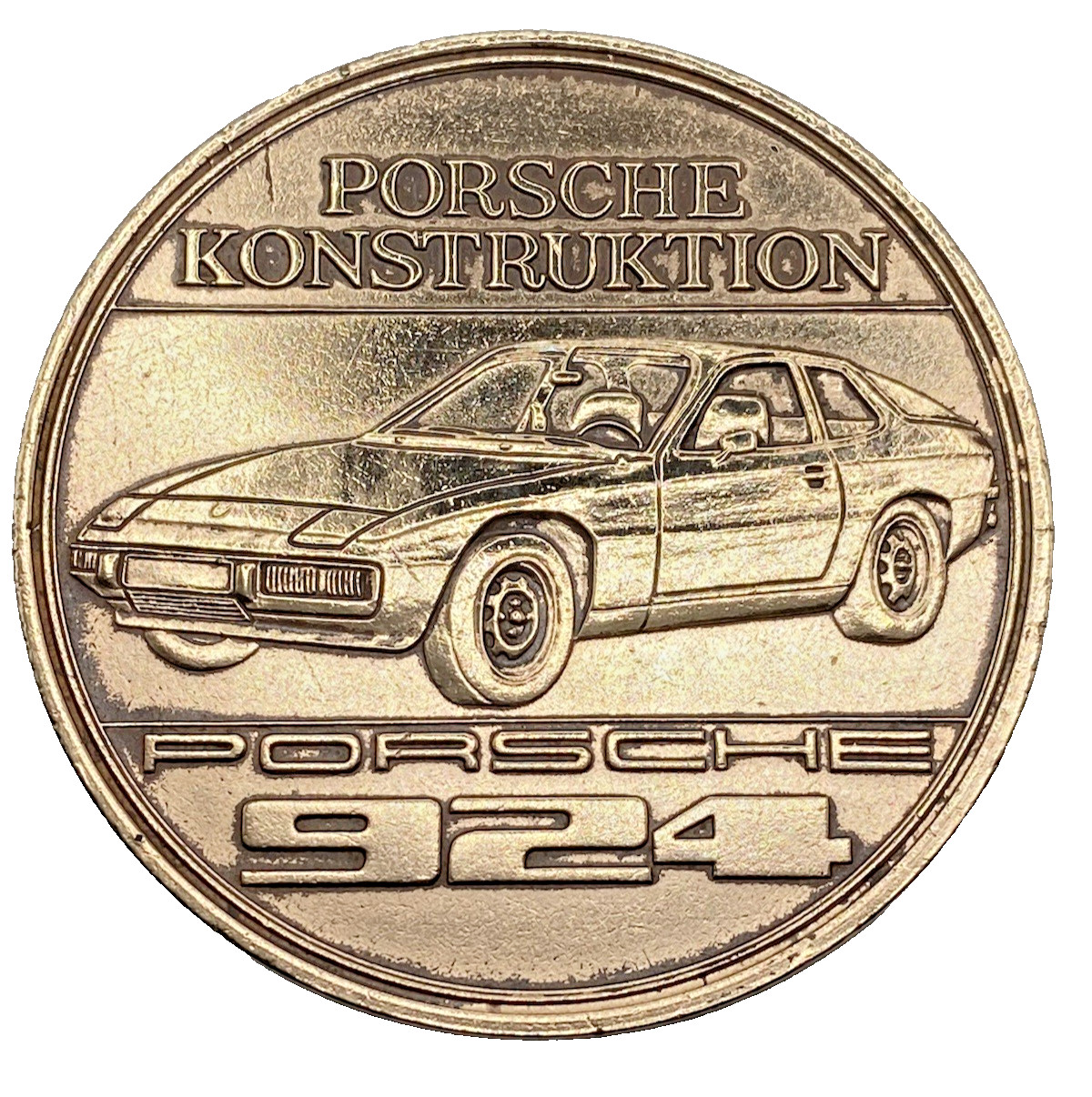 1977 Porsche 924 Konstruktion German Calendar 40mm Bronze Medal vinyl capsule