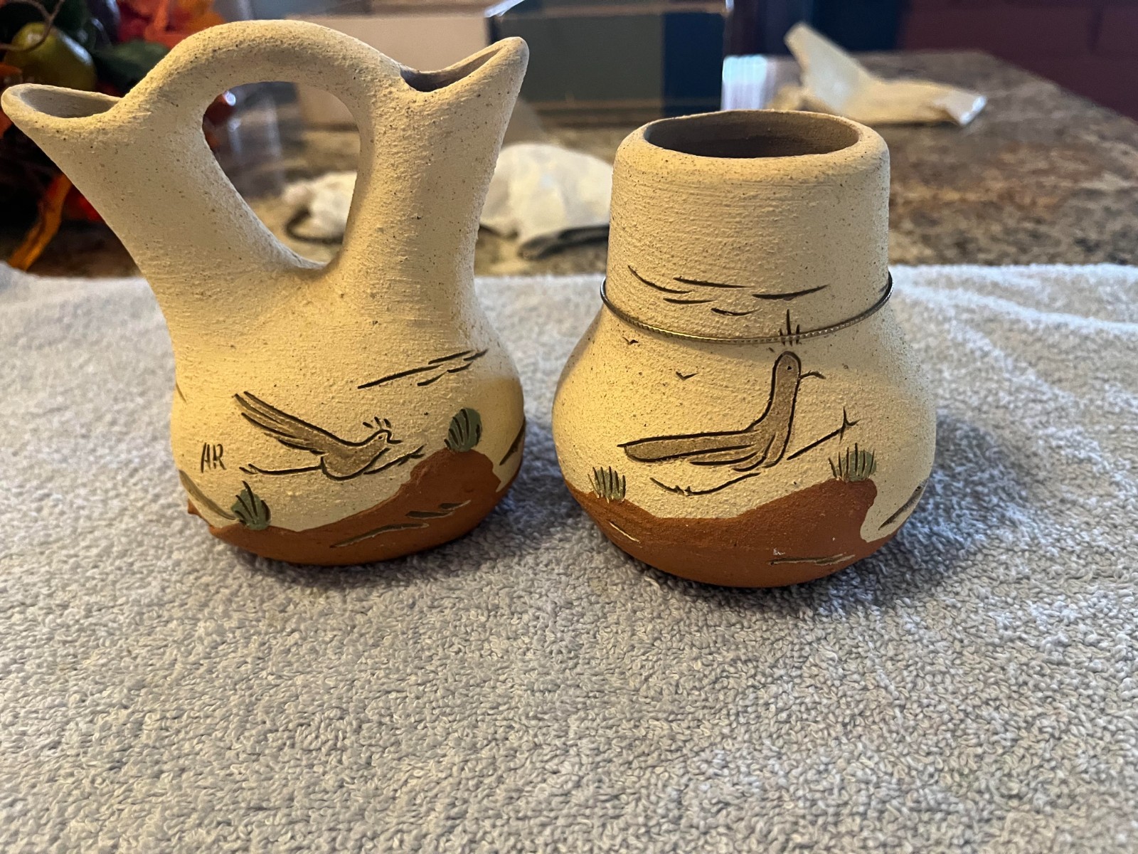 Southwestern-style Native American roadrunner design signed Melissa