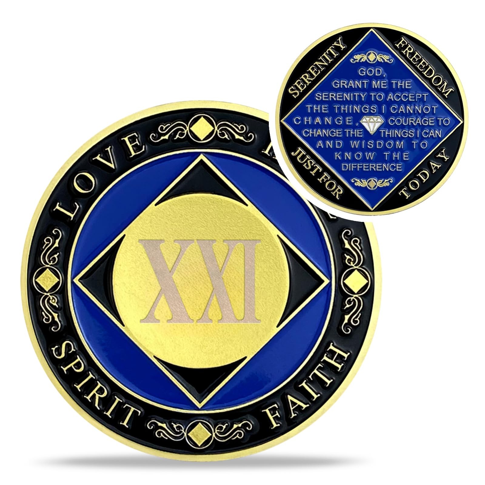 IELCJJ 21 Year NA Medallions - Narcotics Anonymous Sobriety Coin (Years 1-30)