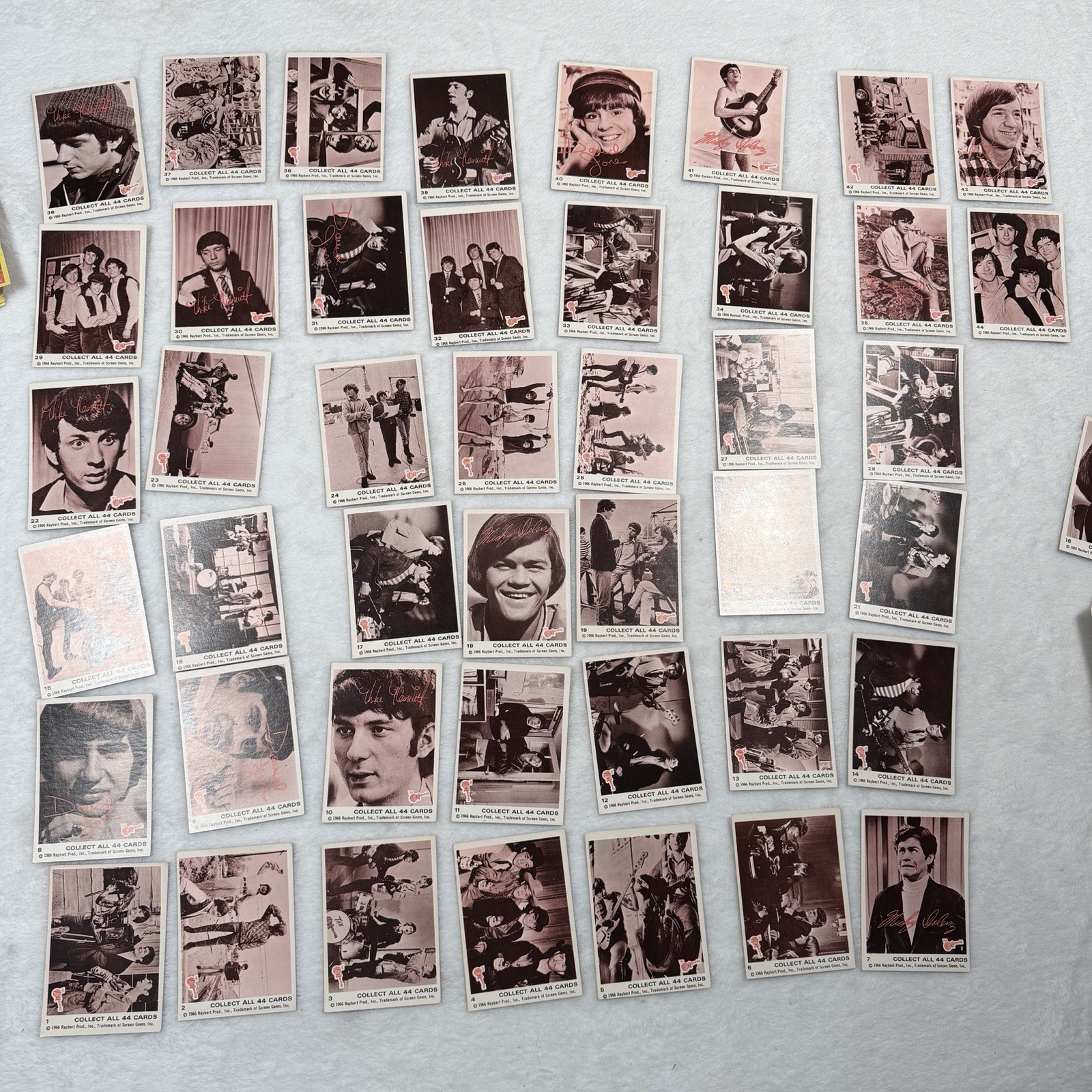1966 Donruss The Monkees Series 1 Sepia Complete 1-44 Card Set Davy Jones Rare