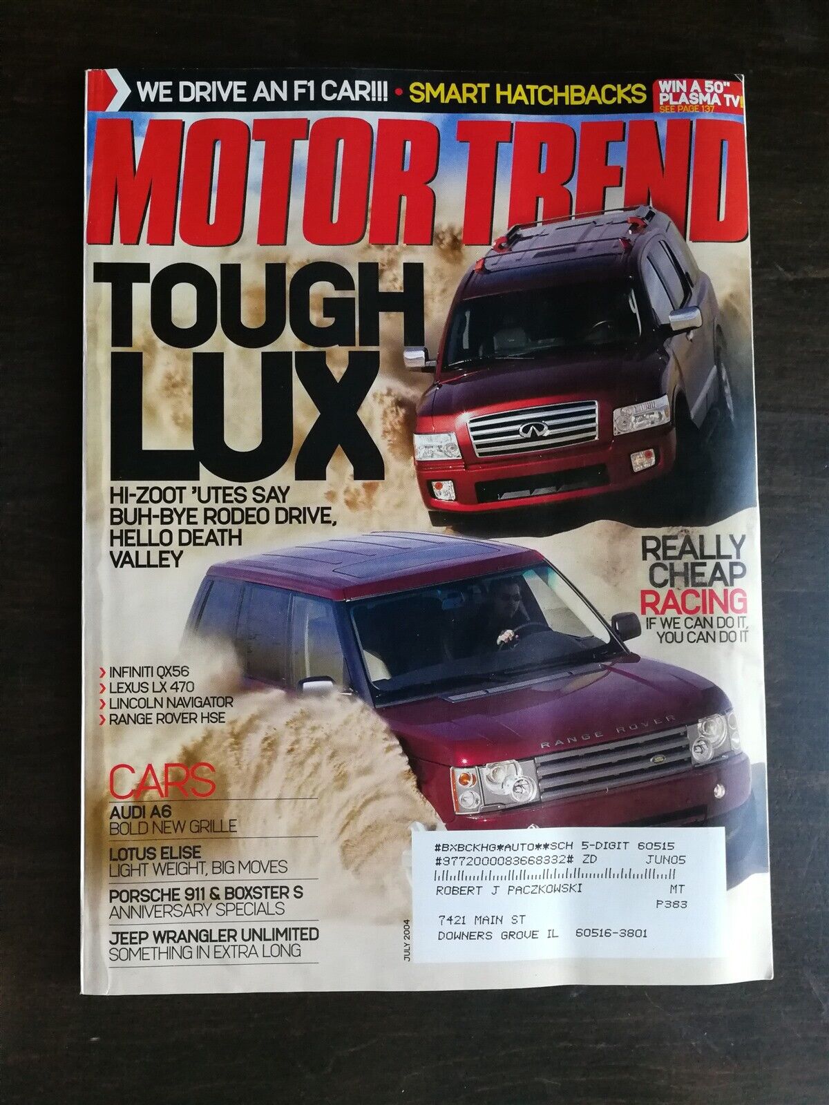 Motor Trend Magazine July 2004 - Lexus LX 470 - Lincoln Navigator - Scion Xa