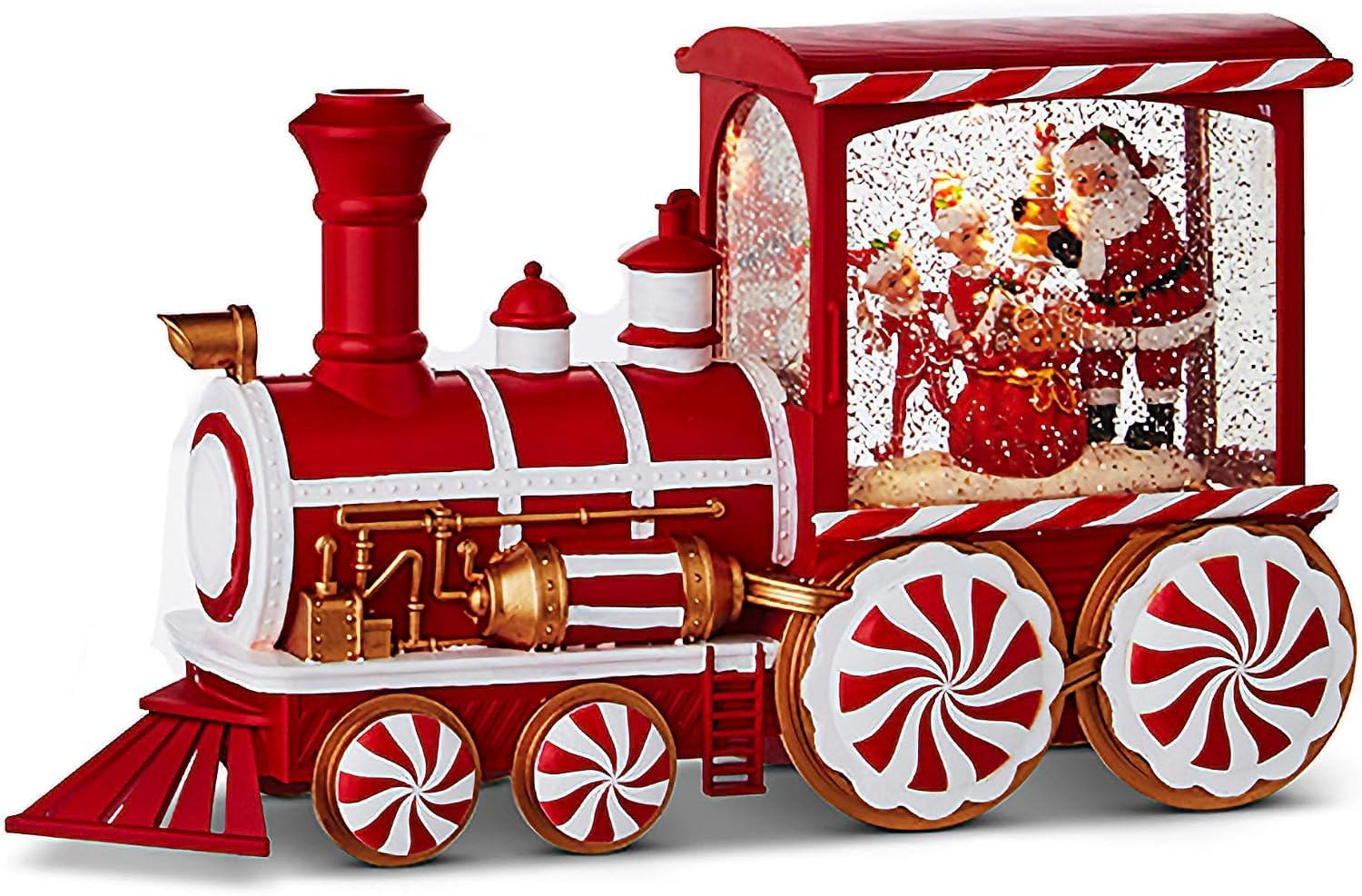 Peppermint Elves Musical Lighted Water Train, 12.5-Inch Length, Christmas Decor,