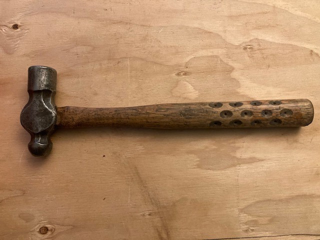 Ball Peen Hammer w/ Rare Vintage Hartwell Hickory Vacuum Cup Handle