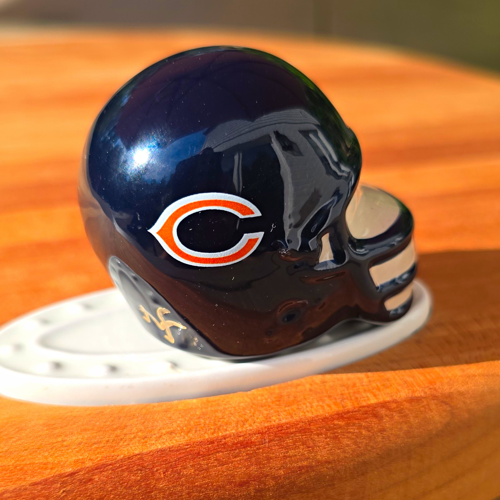 Nora Fleming Chicago Bears NFL Mini Football Helmet Figurine - Navy Orange White