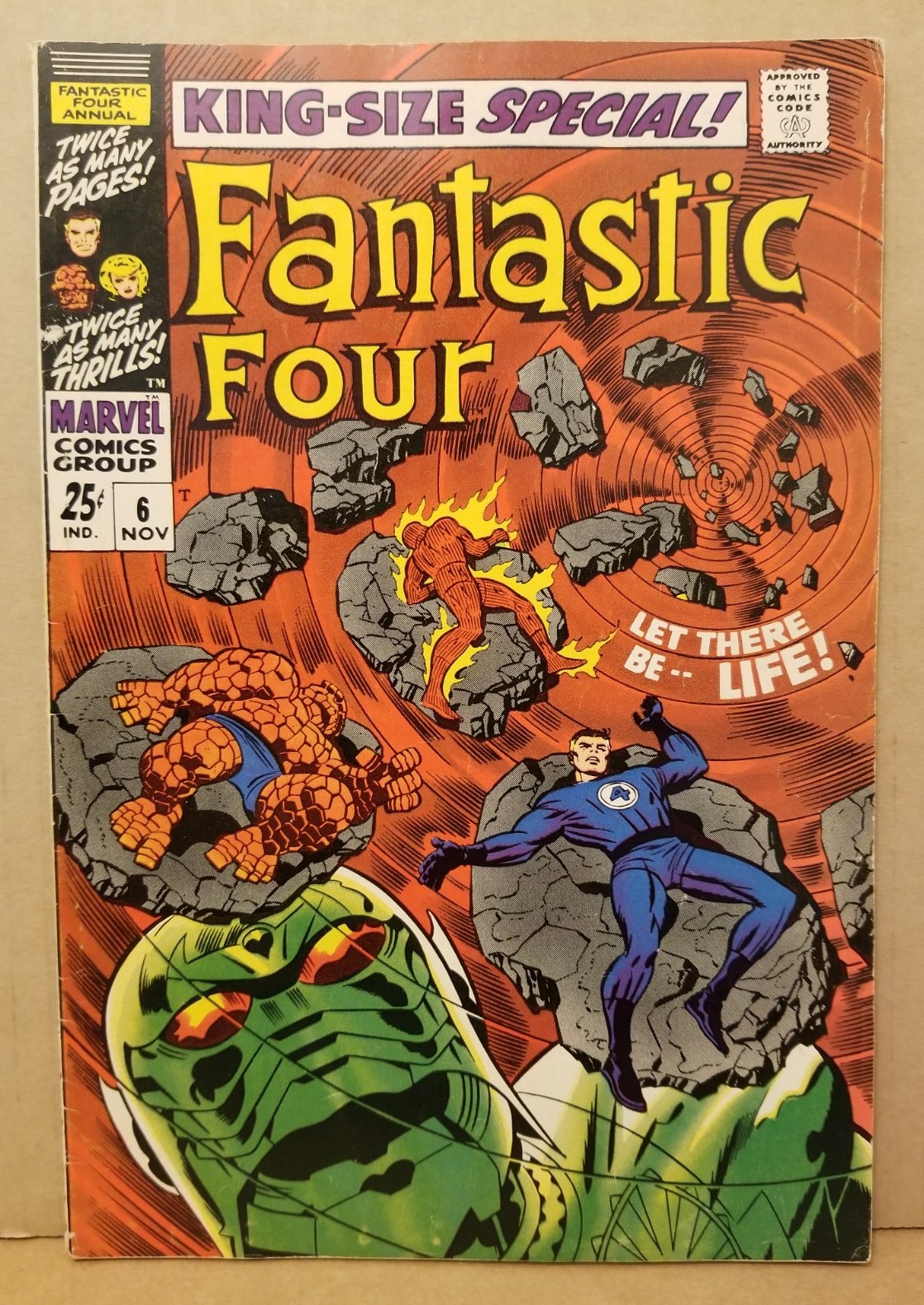 FANTASTIC FOUR ANNUAL #6 VG/VG+ 1ST ANNIHILUS & FRANKLIN RICHARDS 1968 STAN LEE 