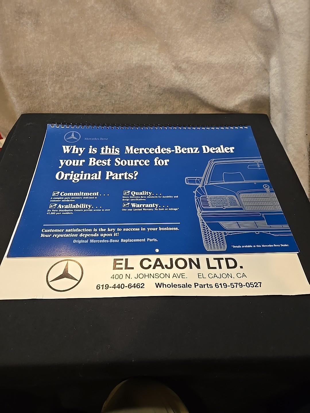 Vintage 1993 Mercedes-Benz Calendar Mercedes-Benz of El Cajon 14\