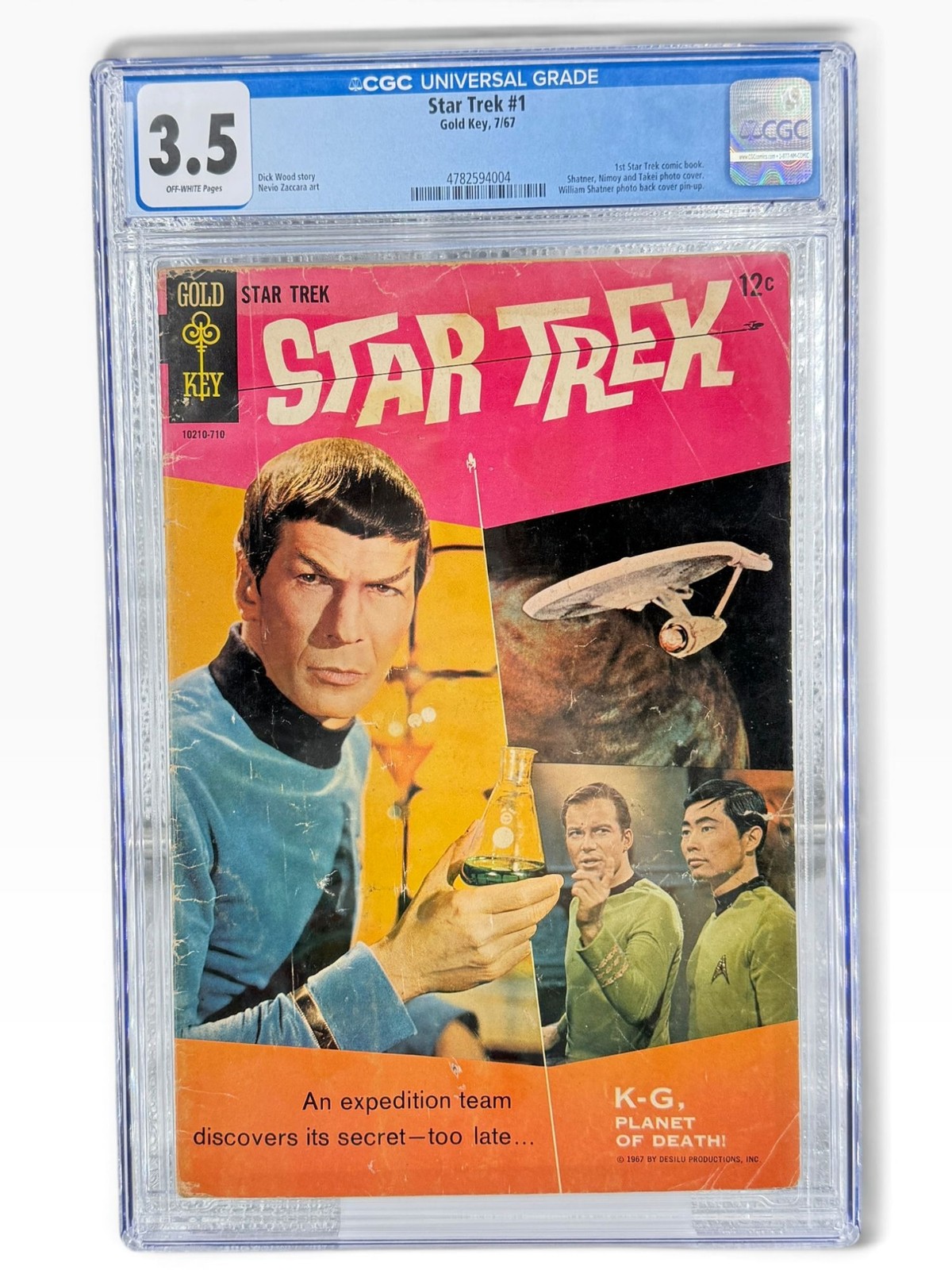 Star Trek #1 CGC 3.5 Gold Key 1967 First Comic Issue Shatner Nimoy Takei Photo