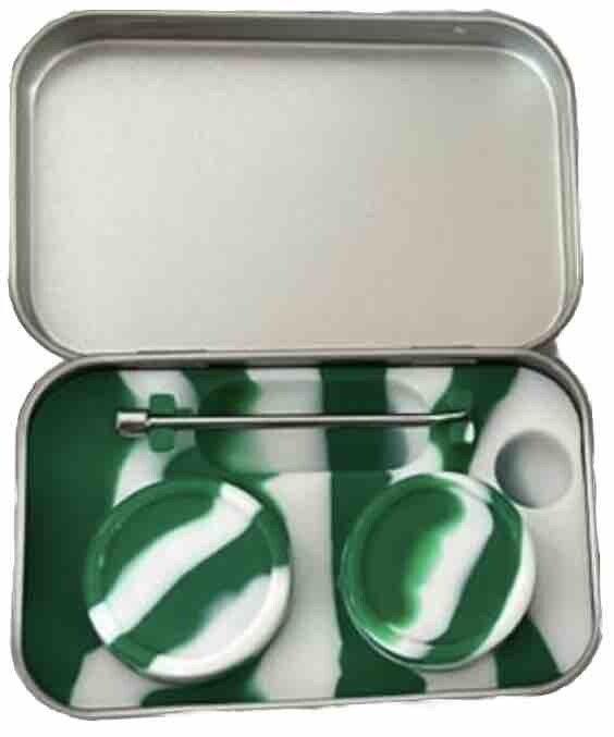 5ml Silicone Containers Green And White With Tool Tin Kit, Wax And Clay Scupting