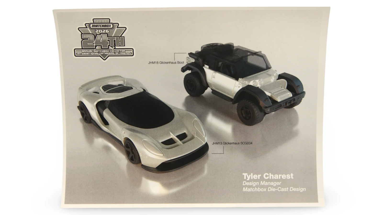 Matchbox Gathering 2026 Tyler Charest Glickenhaus Designer Sheet A4 Unsigned