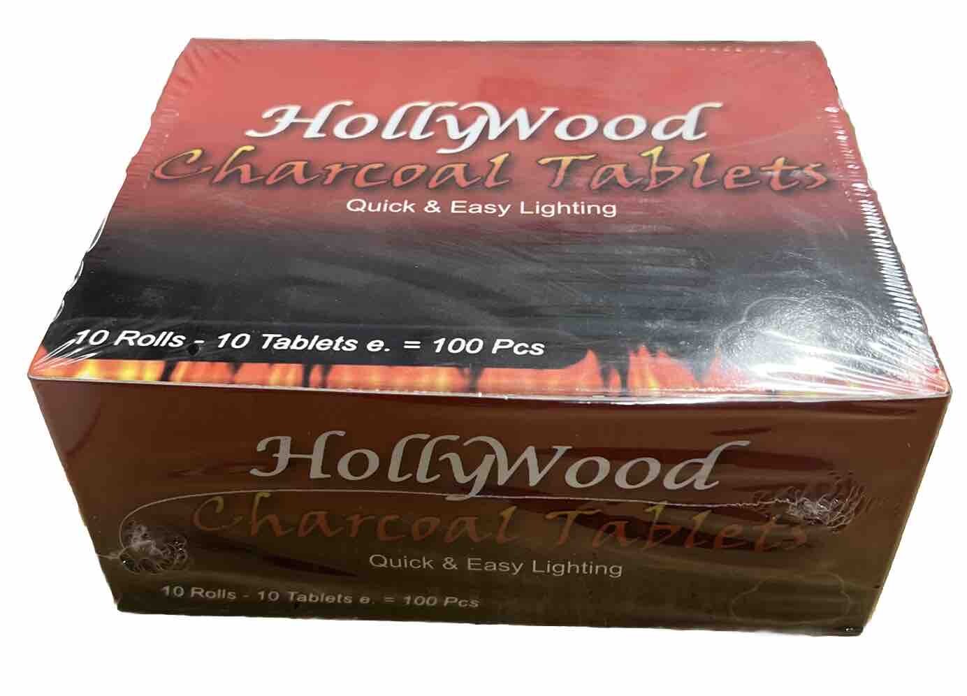 100 Tablet Quick and easy Lighting Hollywood Hookah Charcoal Tablets 10 X 10