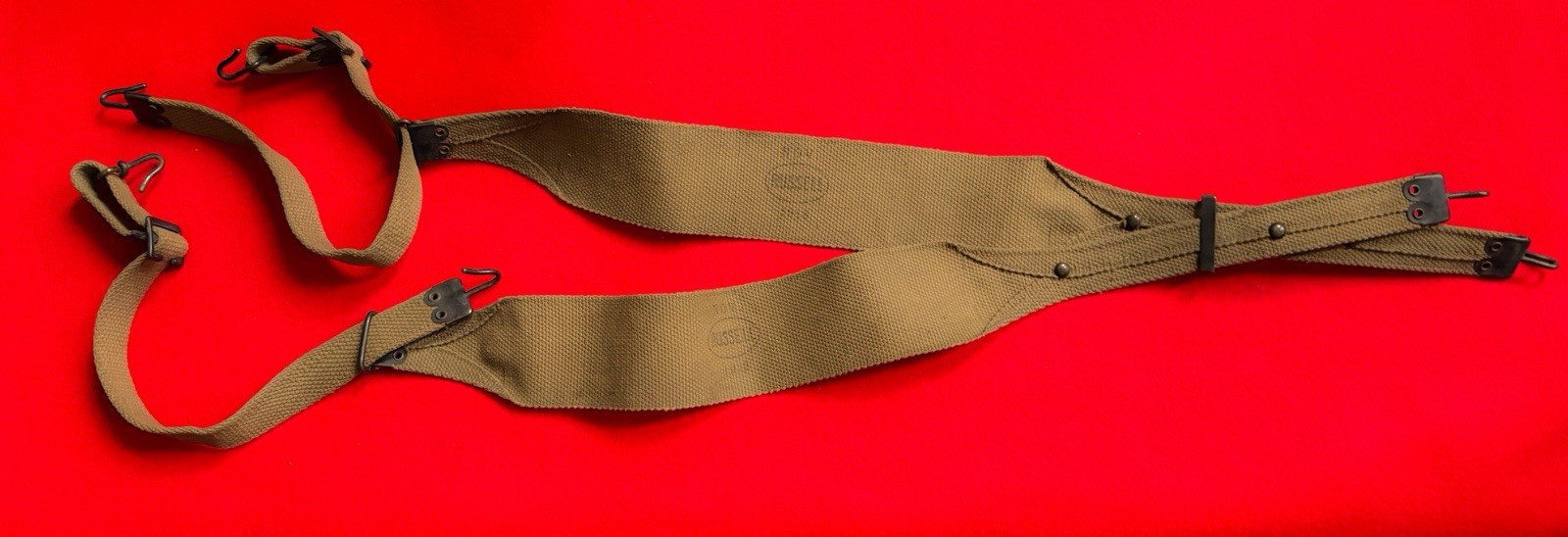 RARE Original Very Fine WW1 M1907 Suspenders Russell Nov. 1918 Cavalry Marked