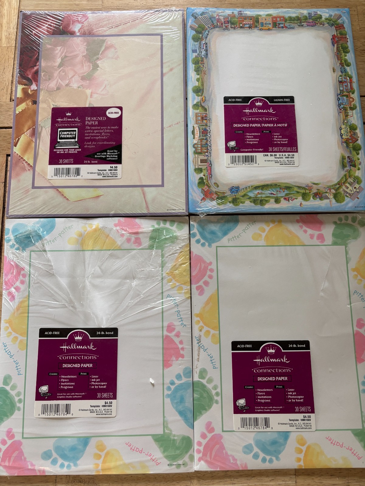 Hallmark Connections Designed Paper - Lot of 4 Packages - 8.5\