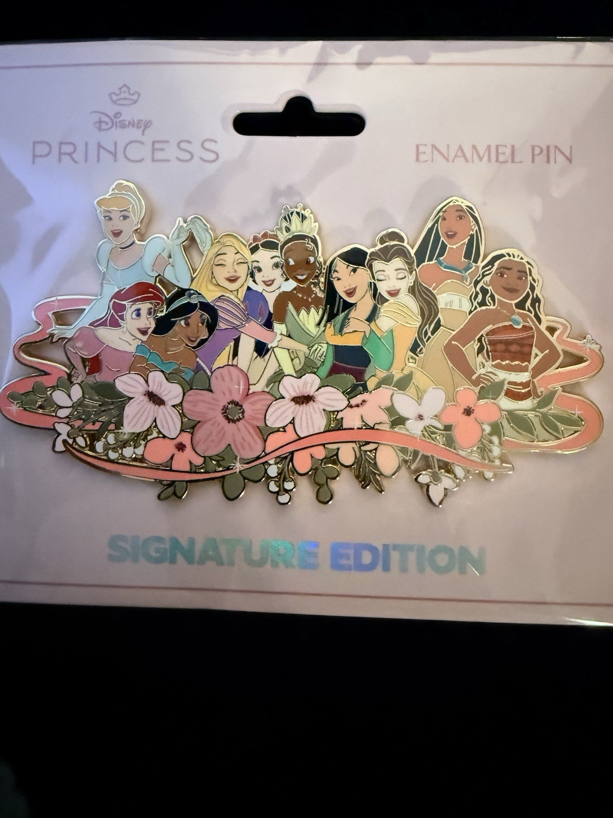 Disney PALM Princess Floral Jumbo Collectible Trading Pin Pink A La Mode LE 500