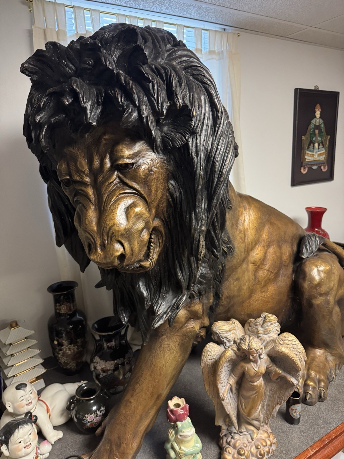 Antique Bronze life size 550+ lb Lion
