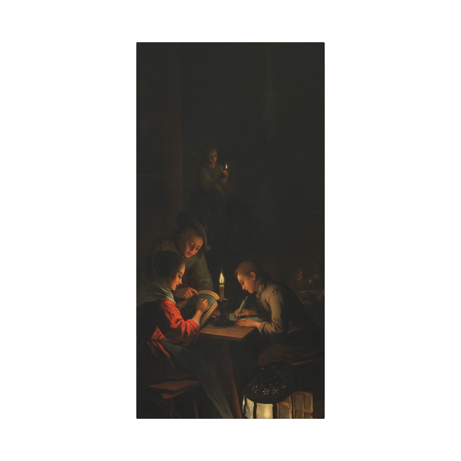 Gerrit Dou - Drieluik met allegorie op het kunstonderwijs - Canvas Wall Art